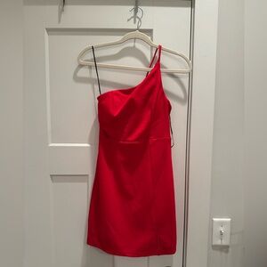 Hello Molly Red One-Shoulder Dress